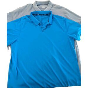 TWO Nike Golf Polo Shirt Mens 2XL Gray Dri-Fit Short Sleeve Casual